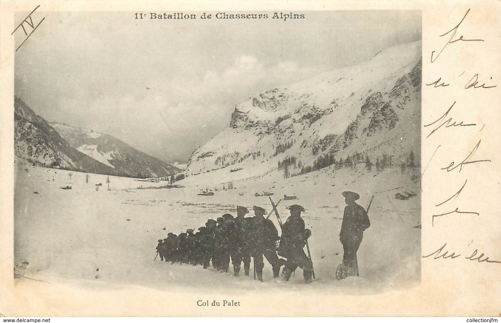 CPA CHASSEUR ALPIN / Série 11e Bataillon " Le Col Du Palet" - Régiments