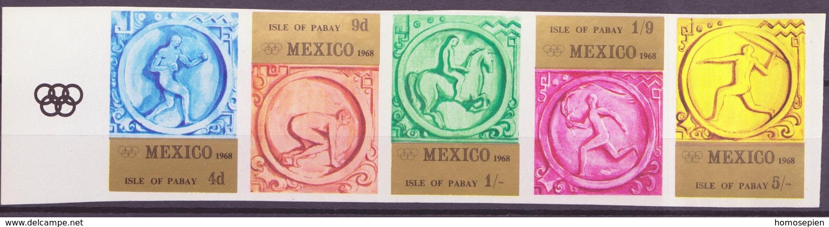 JO Mexico - Pabay - Grande Bretagne 1968 Y&T N°(1a à 5a) - Michel N°(?) *** - Non Dentelé - Bande - Estate 1968: Messico