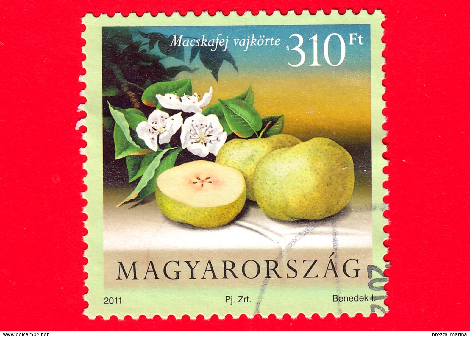 UNGHERIA - Usato - 2011 - Frutta - Pera - Pear - Poire - 310 Ft - Used Stamps