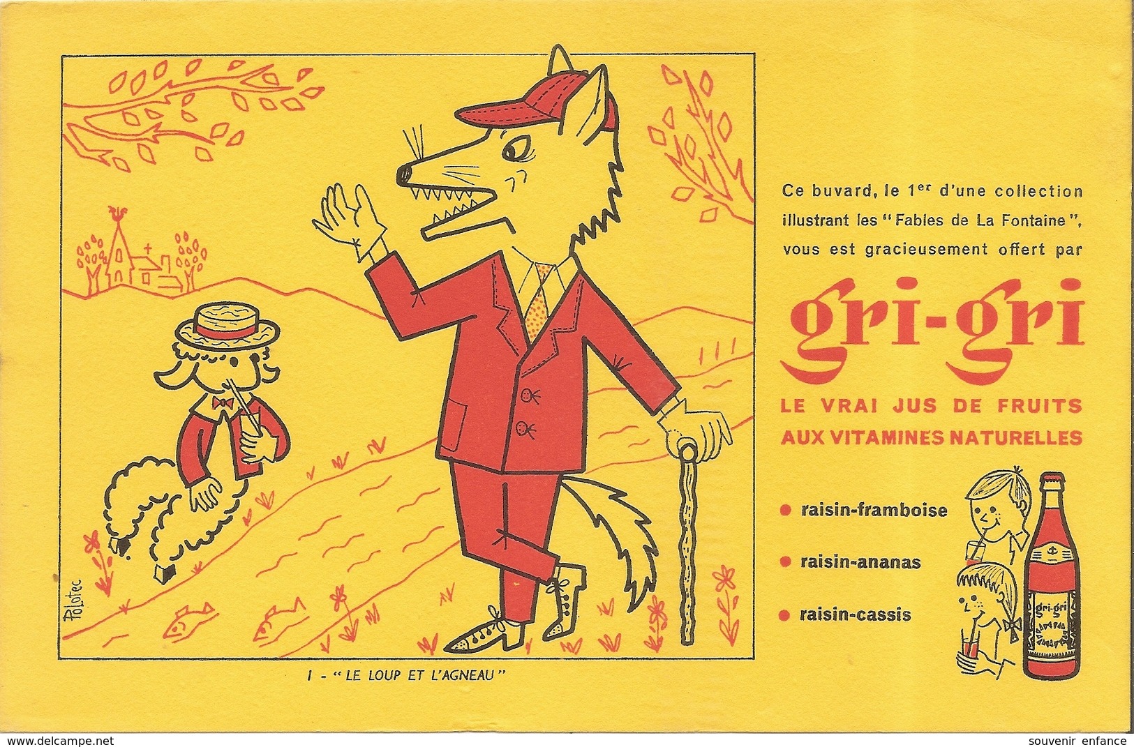 Buvard Gri Gri Le Loup Et L'Agneau - Alimentaire