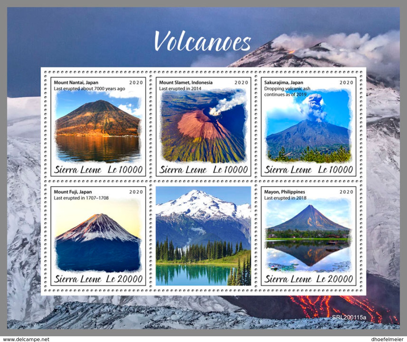 SIERRA LEONE 2020 MNH Volcanoes Vulkane Volcans M/S - IMPERFORATED - DH2013 - Volcanos