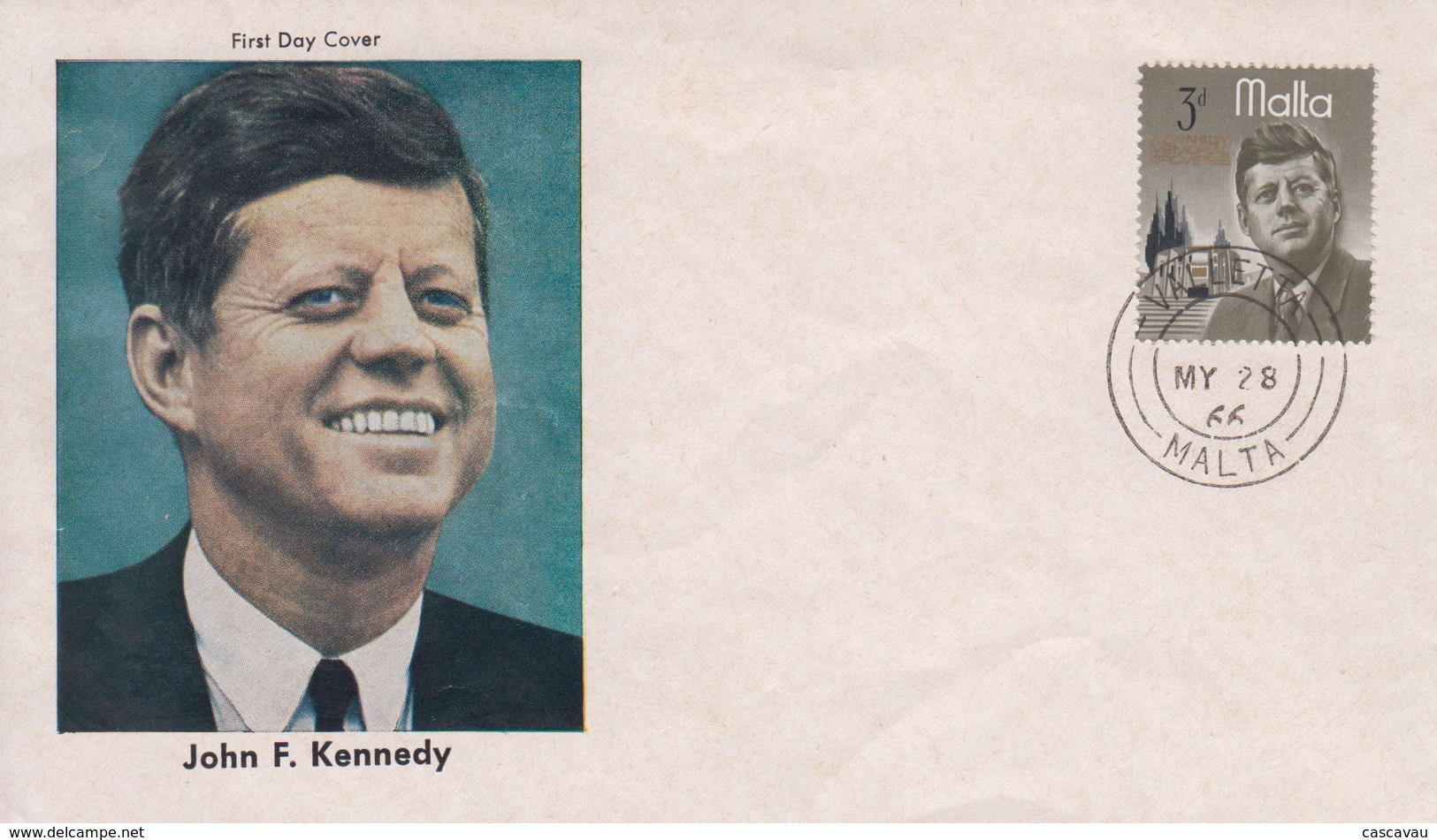 Enveloppe  FDC  1er  Jour    MALTE    Président   John  KENNEDY   1966 - Kennedy (John F.)