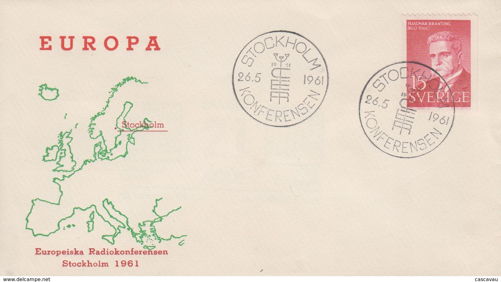 Enveloppe  SUEDE  Radio  Conférence   EUROPA   1961 - Storia Postale