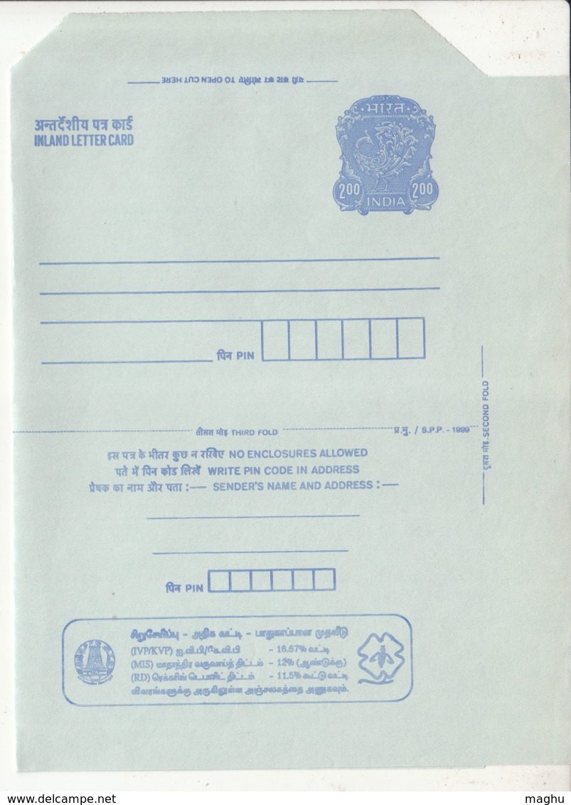 KVP/ MIS / RD / Post Office Savings Scheme, 2.00 Unused Inland Letter, ILC Postal Stationery, Mathematics Percentage - Inland Letter Cards