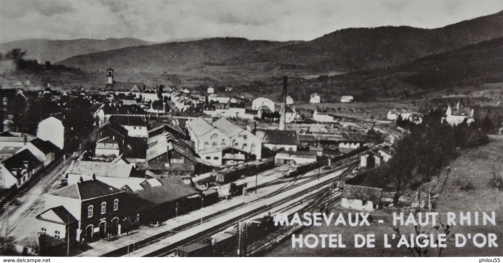 Cpa Photo 68 MASEVAUX Multivues Hotel  C. GEBEL Usine Gare  Wagons - Masevaux