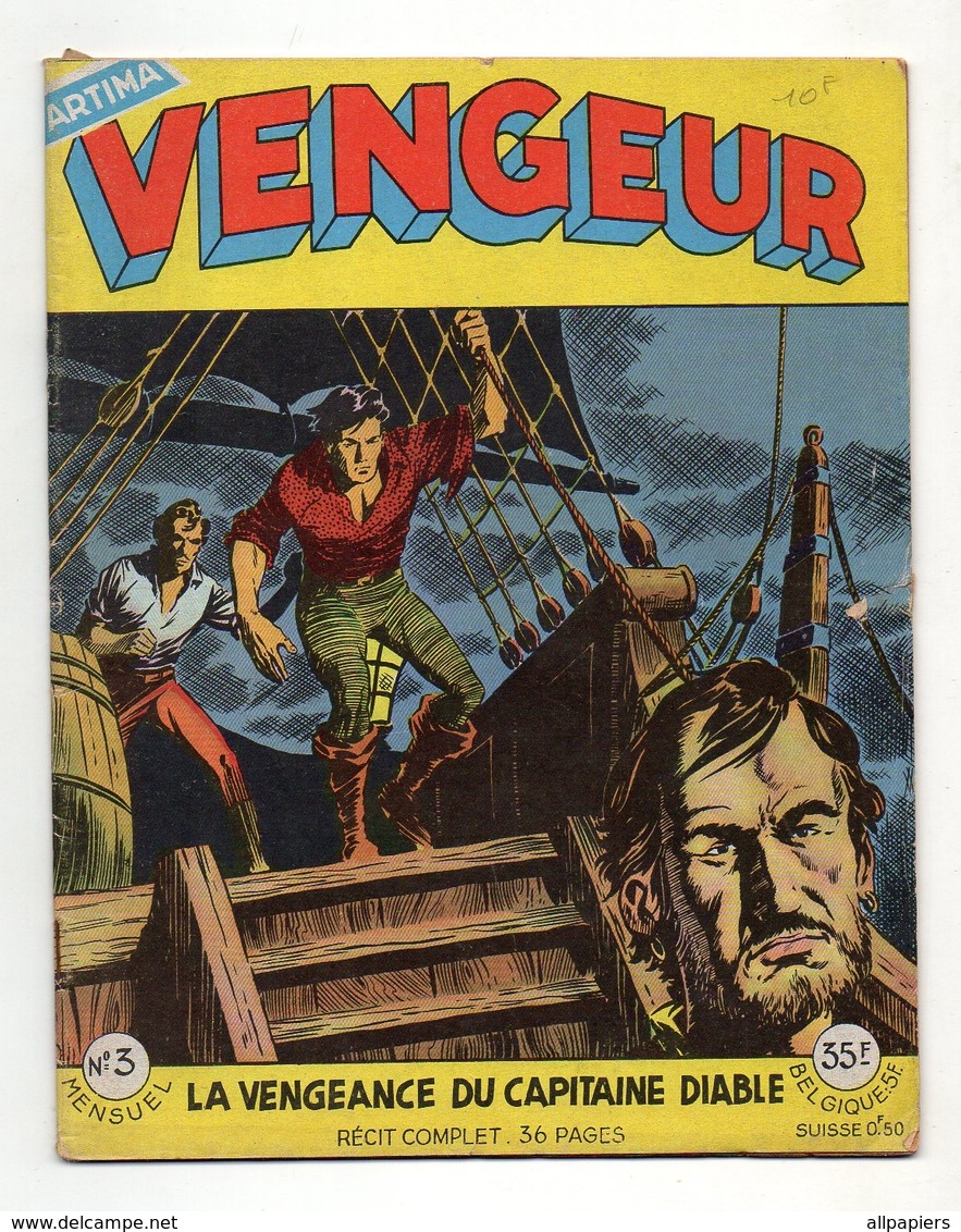 Vengeur N°3 La Vengeance Du Capitaine Diable De 1958 - Arédit & Artima