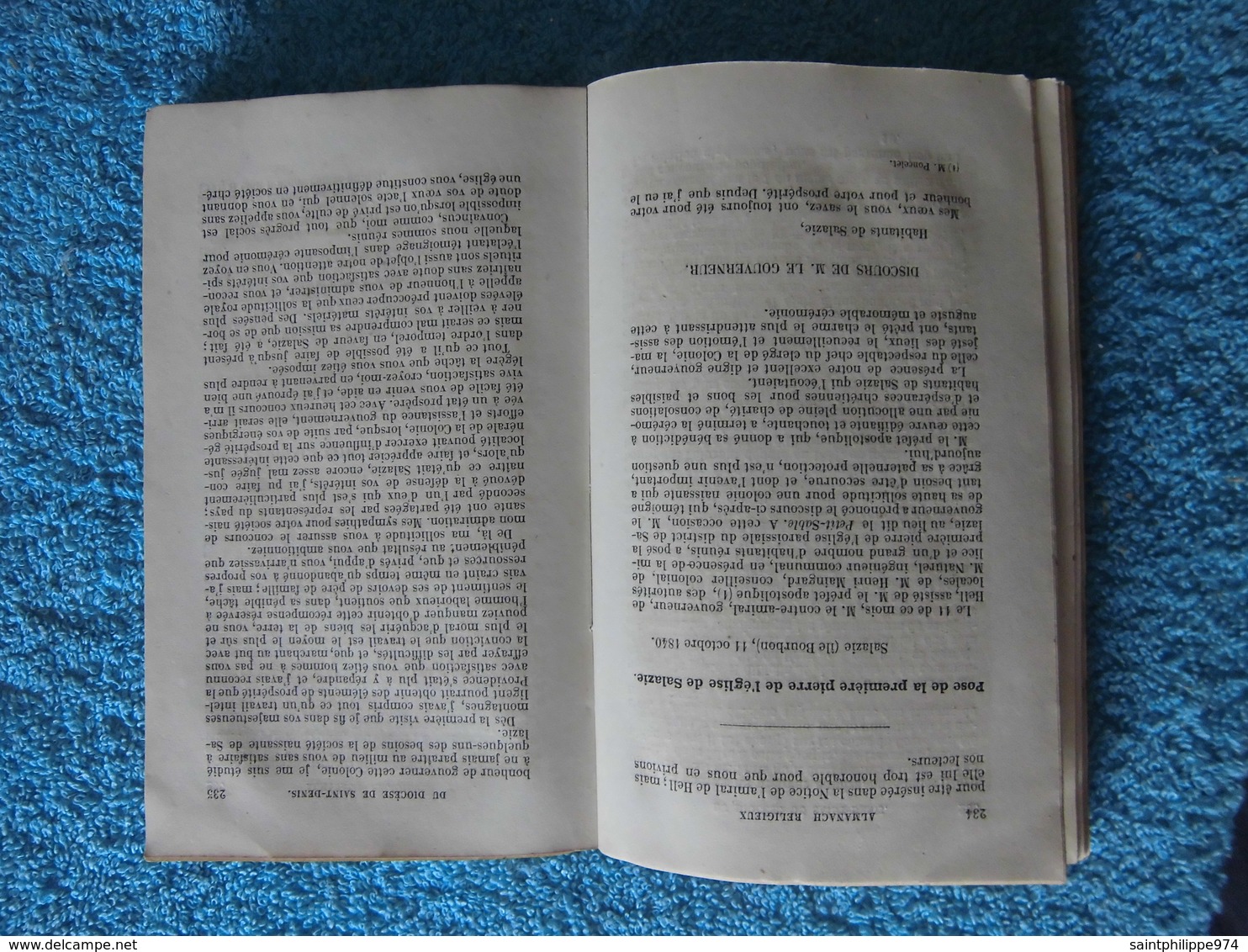 Réunion : rare ouvrage de 1866 "Almanach religieux de l'Ile Bourbon"