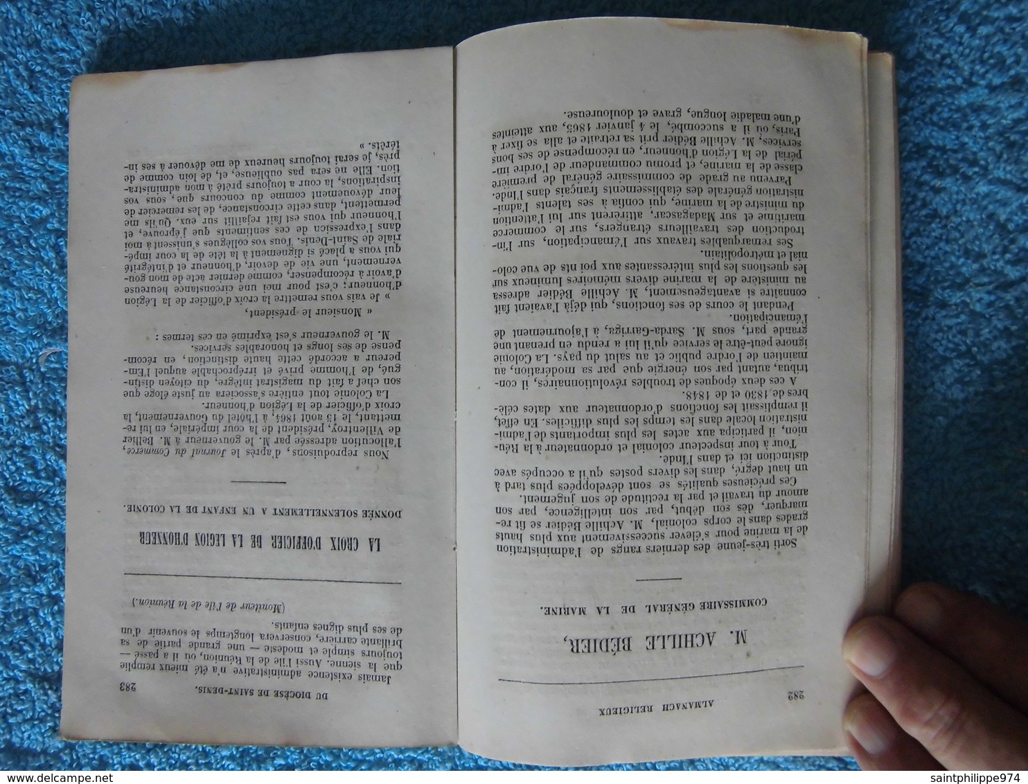 Réunion : rare ouvrage de 1866 "Almanach religieux de l'Ile Bourbon"
