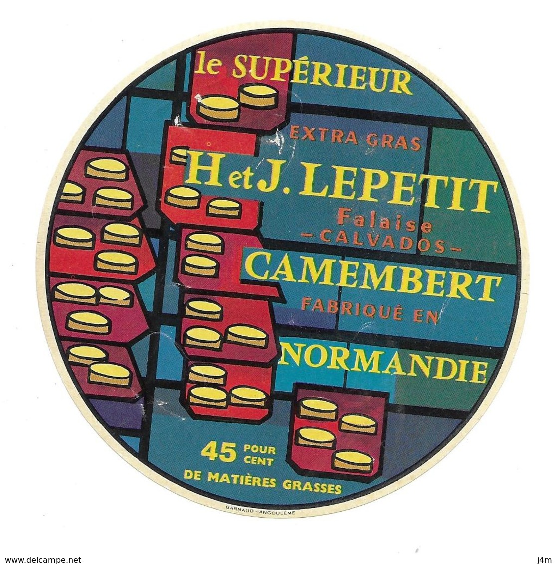 ETIQUETTE De FROMAGE..CAMEMBERT Fabriqué En NORMANDIE..H Et J. LEPETIT à FALAISE ( Calvados 14) - Fromage