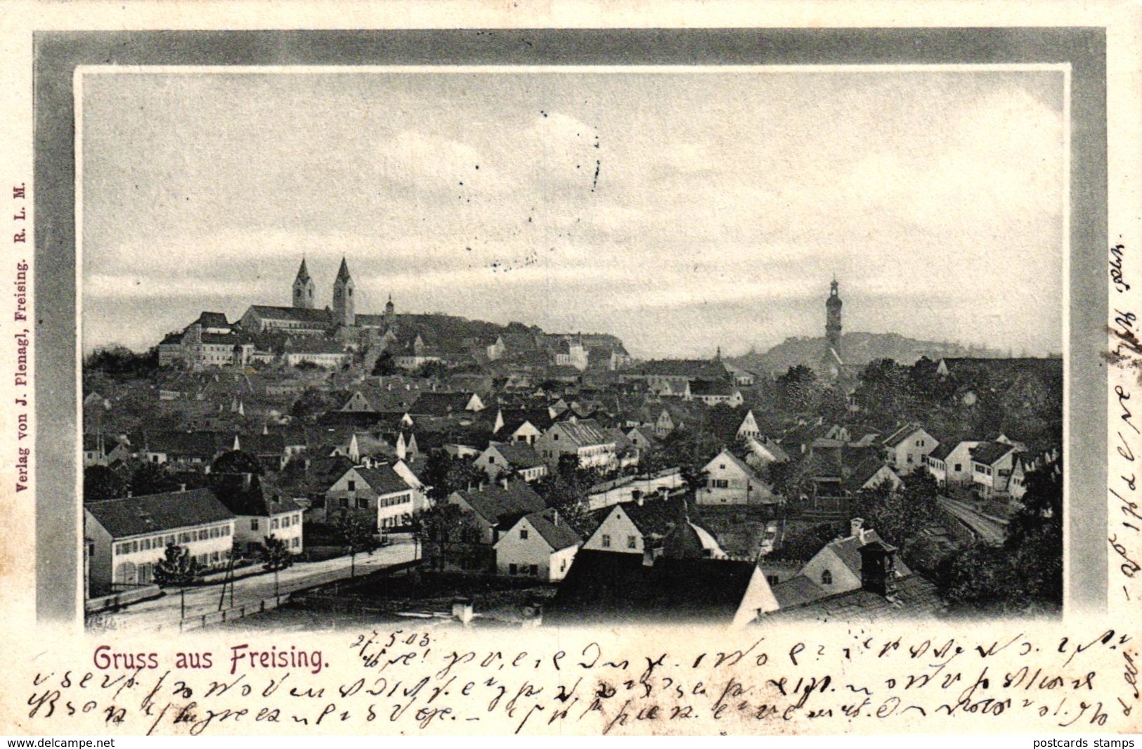 Freising, Gesamtansicht, 1903 Nach Metten Versandt - Freising