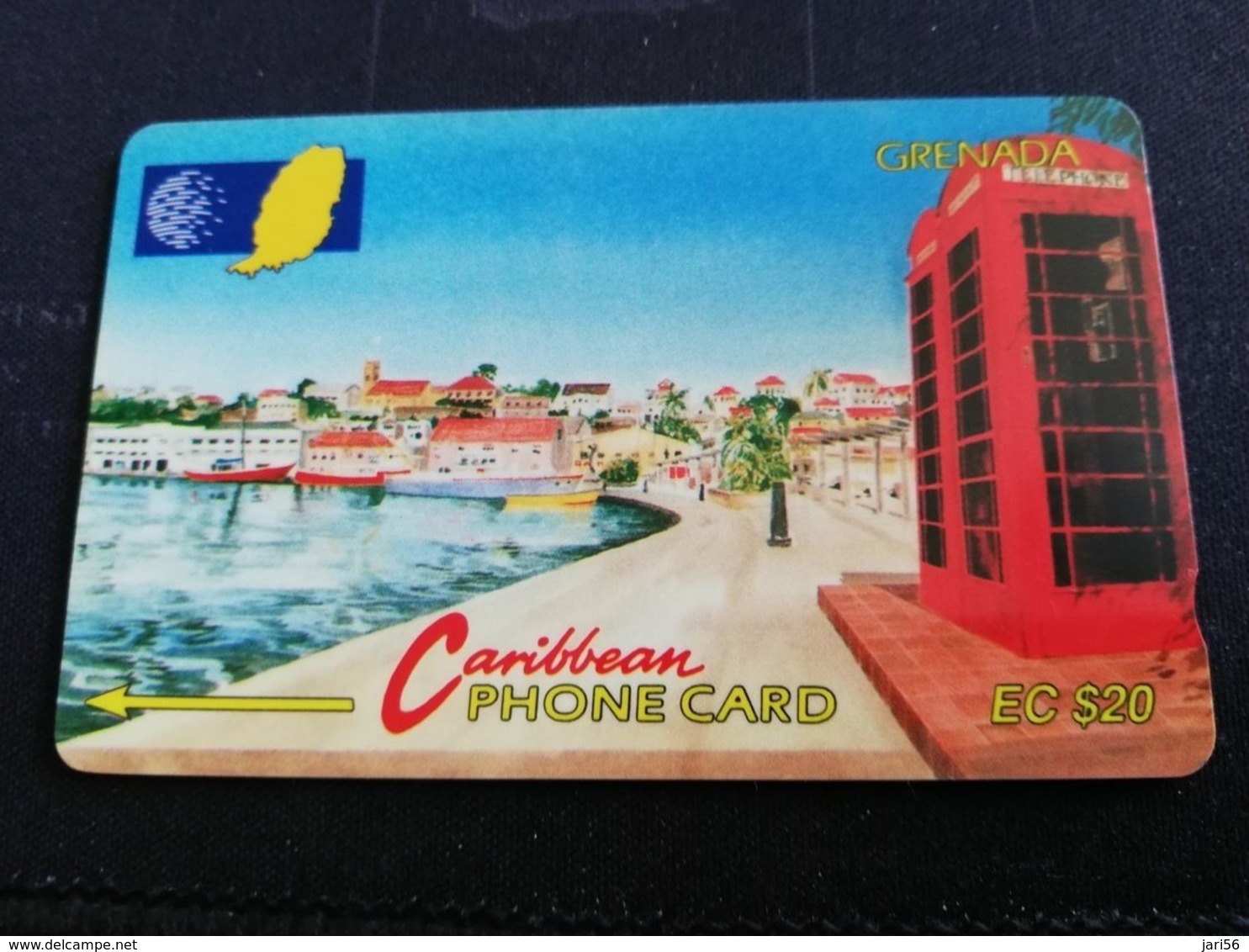 GRENADA US  $20 ,-   MAGNETIC  CARENAGE ST GEORGES  10CGRB  RED PHONE BOOTH   Fine Used Card  **1201 ** - Grenada