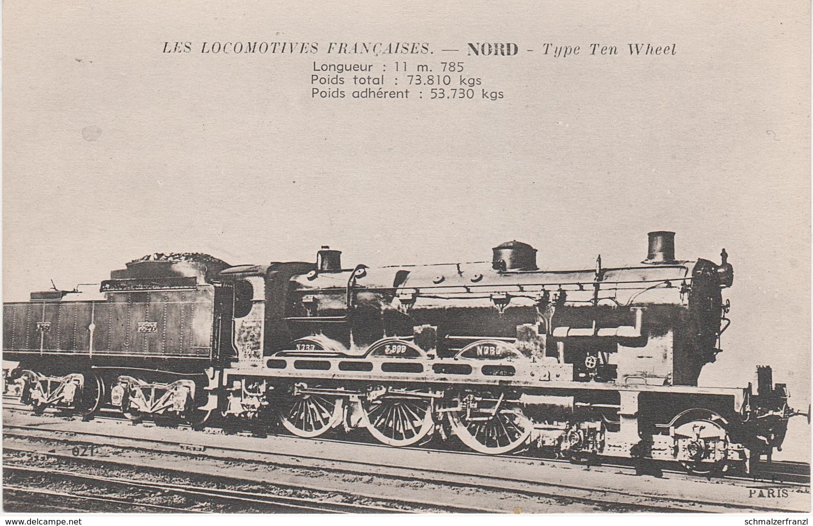 AK Les Locomotives Francaises Nord Type Ten Wheel Locomotive Machine No 3999 3888 3998 ? Chemin De Fer Train - Eisenbahnen