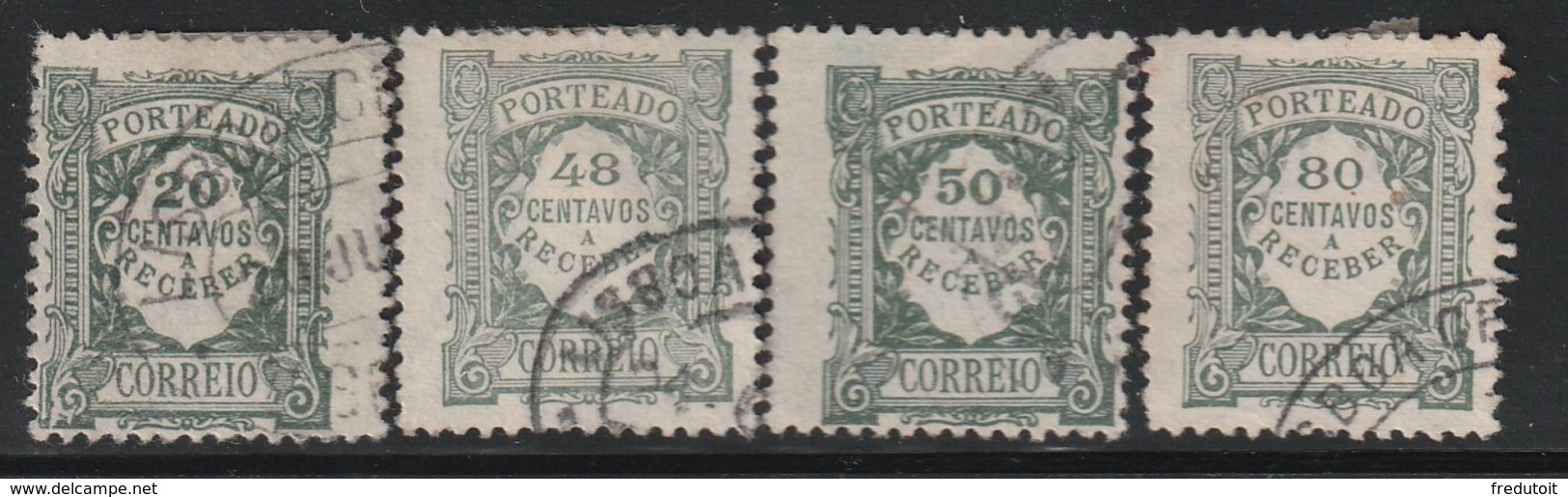 PORTUGAL - Timbres TAXE N°33+38+39+42 Obl (1922-27) - Oblitérés