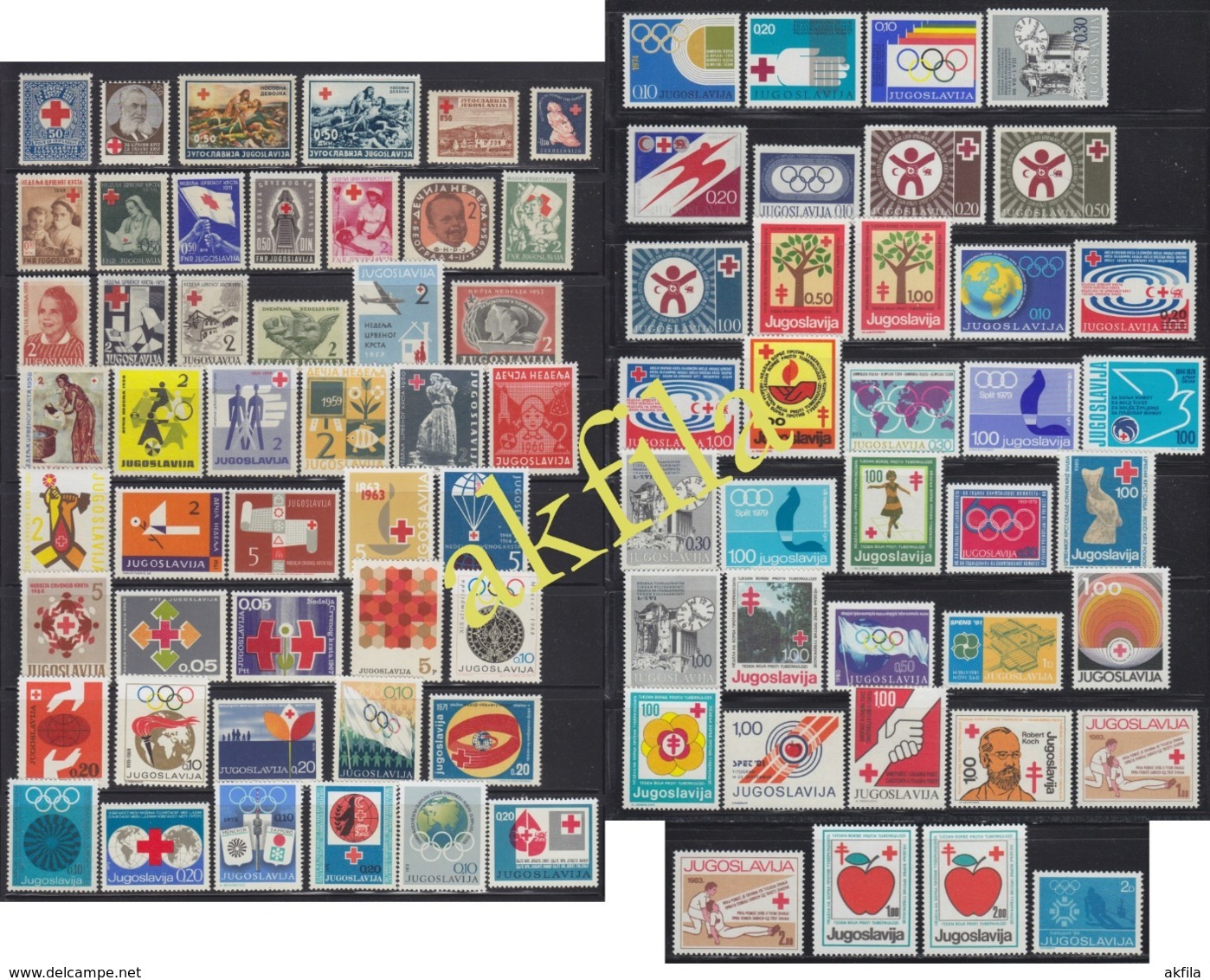 Yugoslavia 1933 Till 1983 Complete Surcharge Stamps, MNH (**) Michel 1-83 - Verzamelingen & Reeksen
