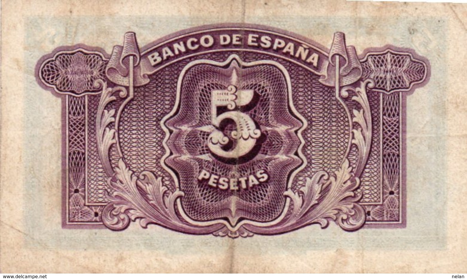 SPAIN 5 PESETAS 1935  P-85a.2  CIRC - 5 Peseten