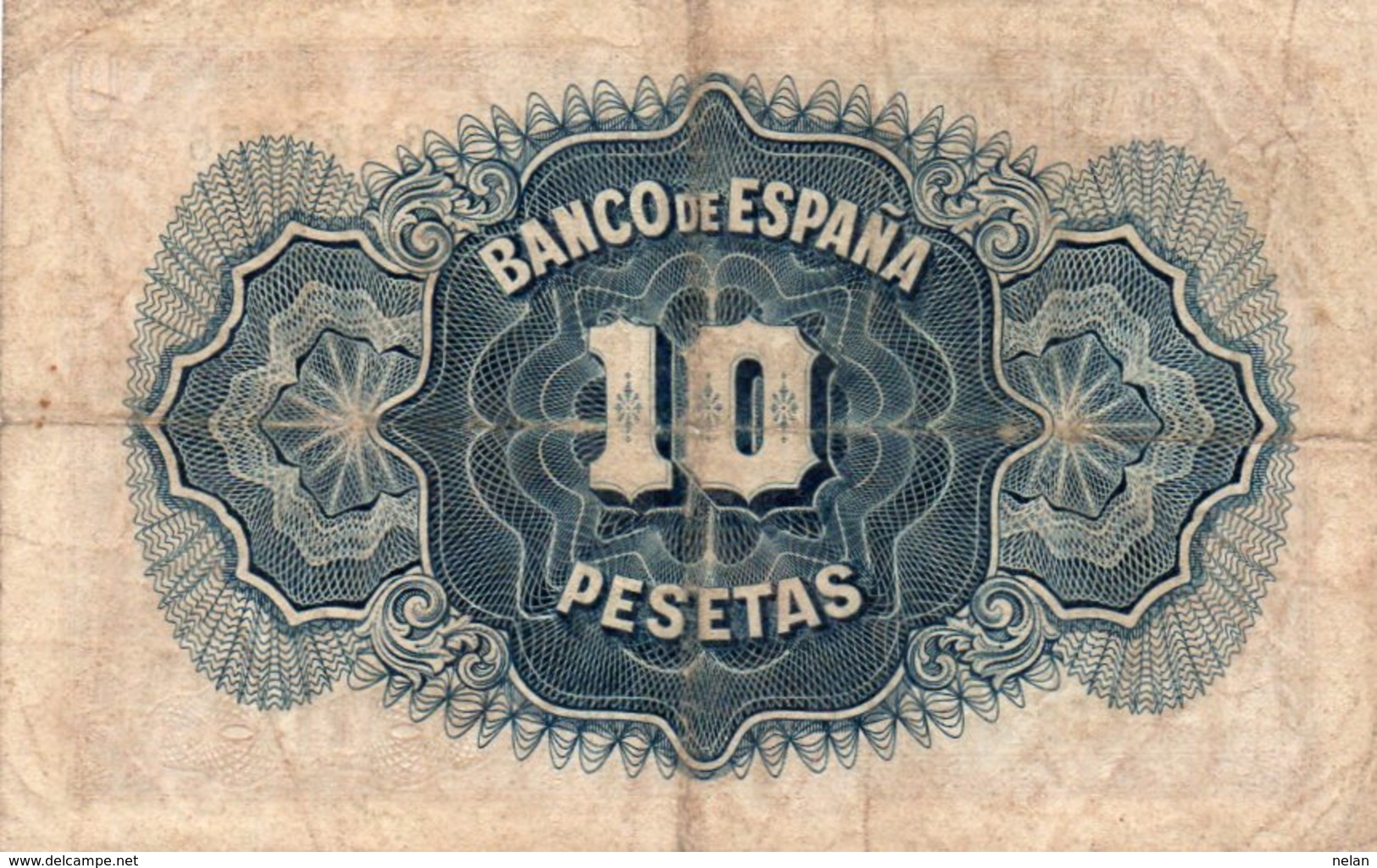 SPAIN 10 PESETAS 1935  P-86a.1  CIRC  SERIE 6685556 - 10 Peseten