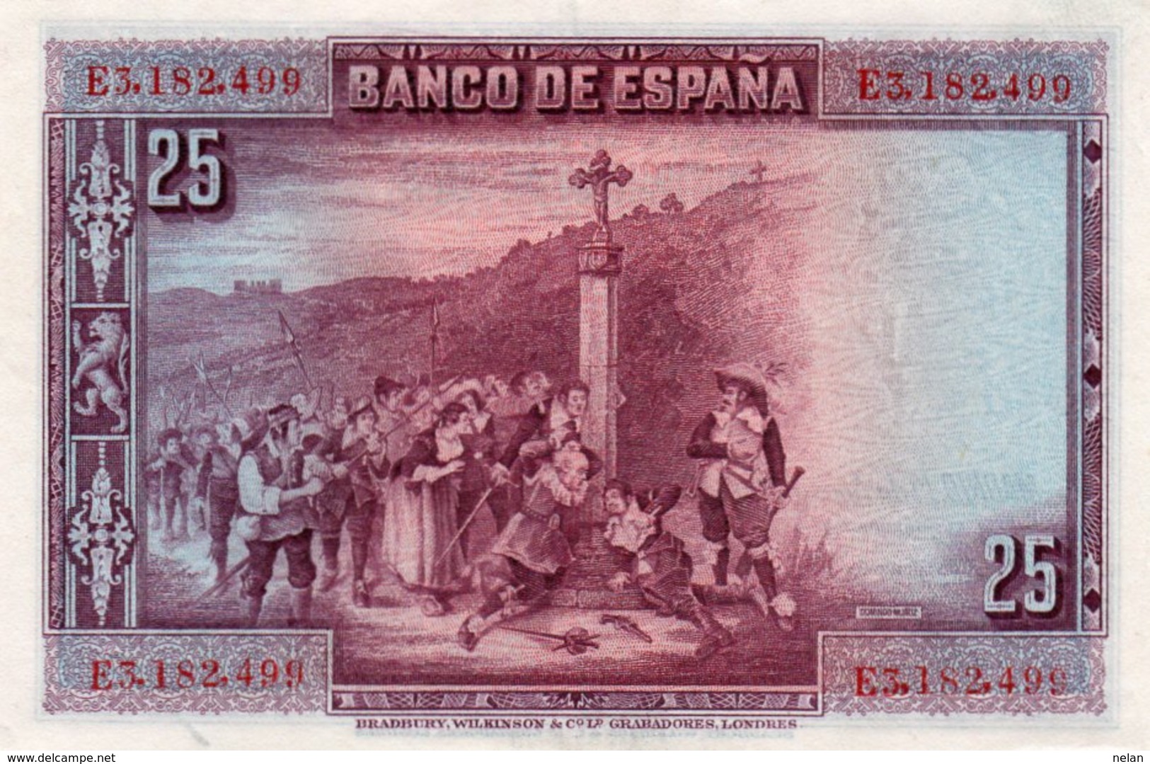 SPAIN 25 PESETAS 1928  P-74b  UNC - 1-2-5-25 Pesetas