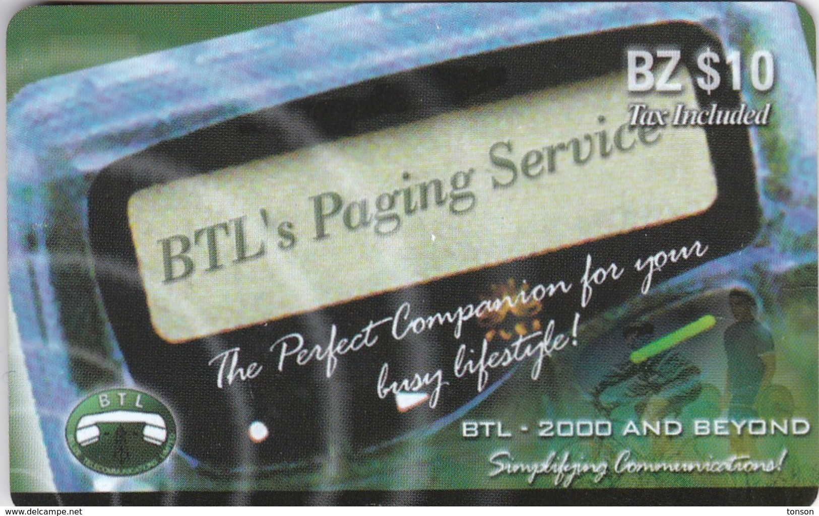 Belize, BZ-BLT-PRE-0010C, BZ $10, BTL's Paging Service, 2 Scans. - Belize