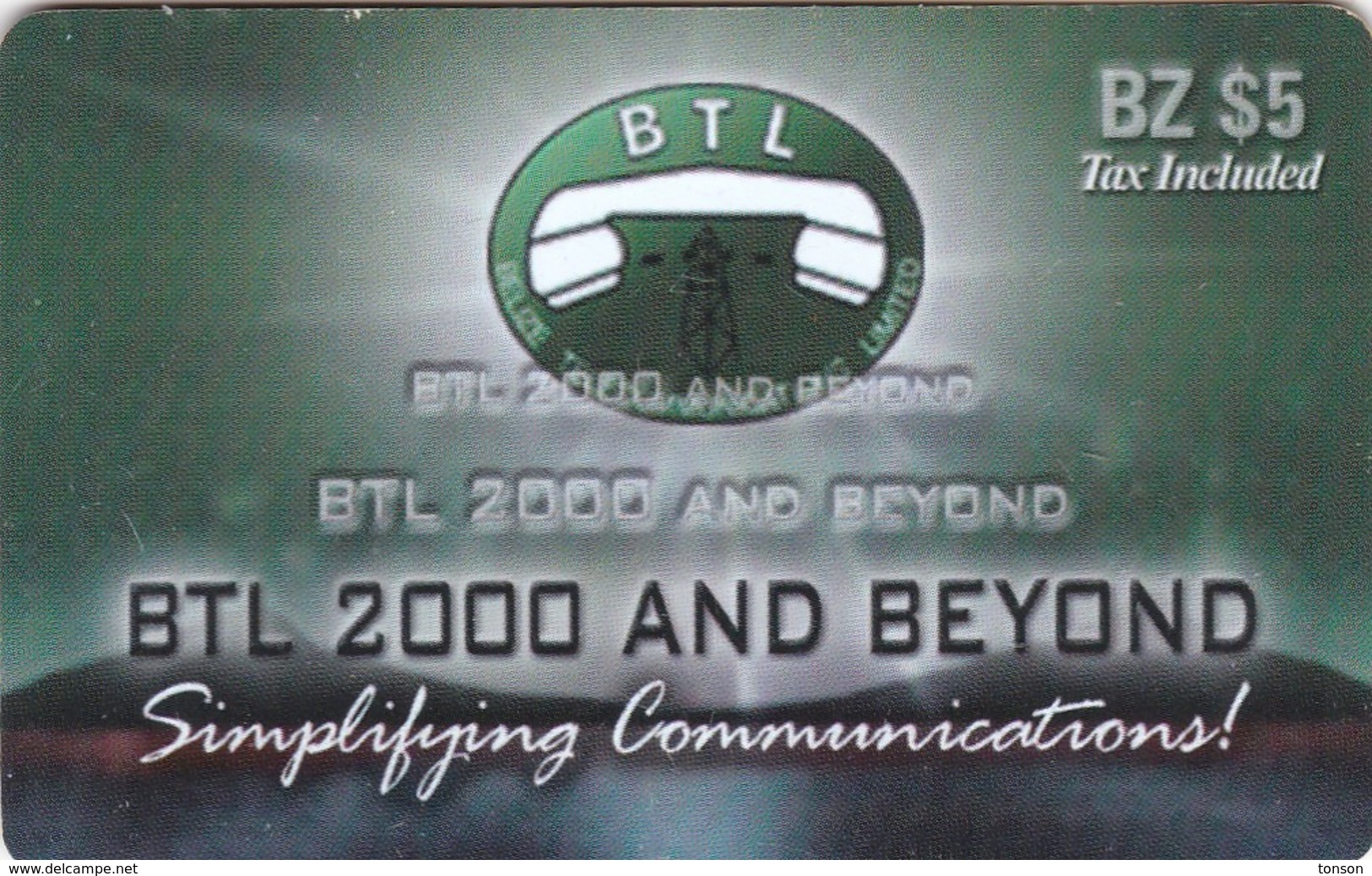 Belize, BZ-BLT-PRE-0006, BZ $10, BTL 2000 And Beyond, 2 Scans.     SN At The Right Middle. - Belize