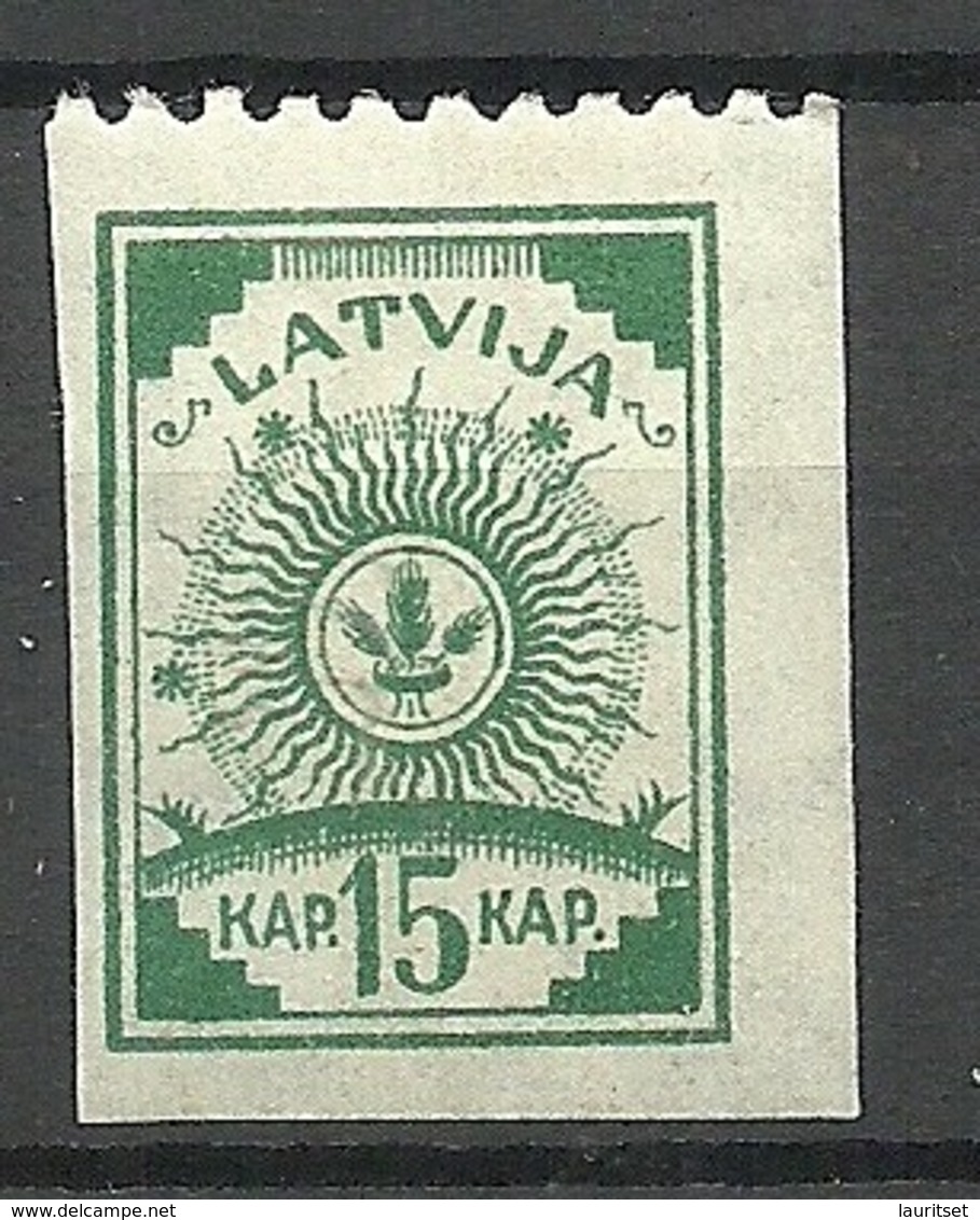 LETTLAND Latvia 1919 Michel 18 Perforated 9 3/4 At Top Margin * - Lettland