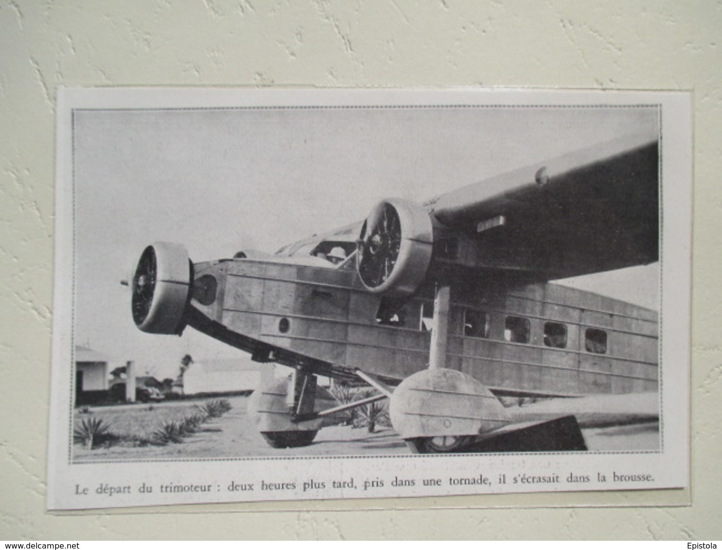 Congo  -Brazzaville - Trimoteur BLOCH 120 D'Air Afrique Avant Crash Dans Une Tornade   - Coupure De Presse 1935 - Autres & Non Classés