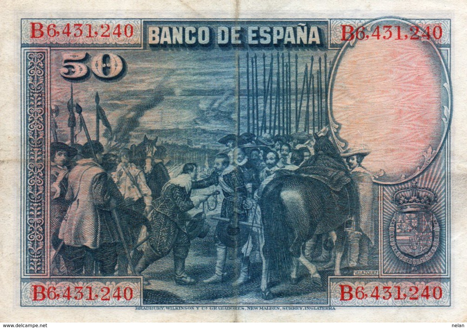 SPAIN 50 PESETAS 1928  P-75b  CIRC.XF - 50 Pesetas