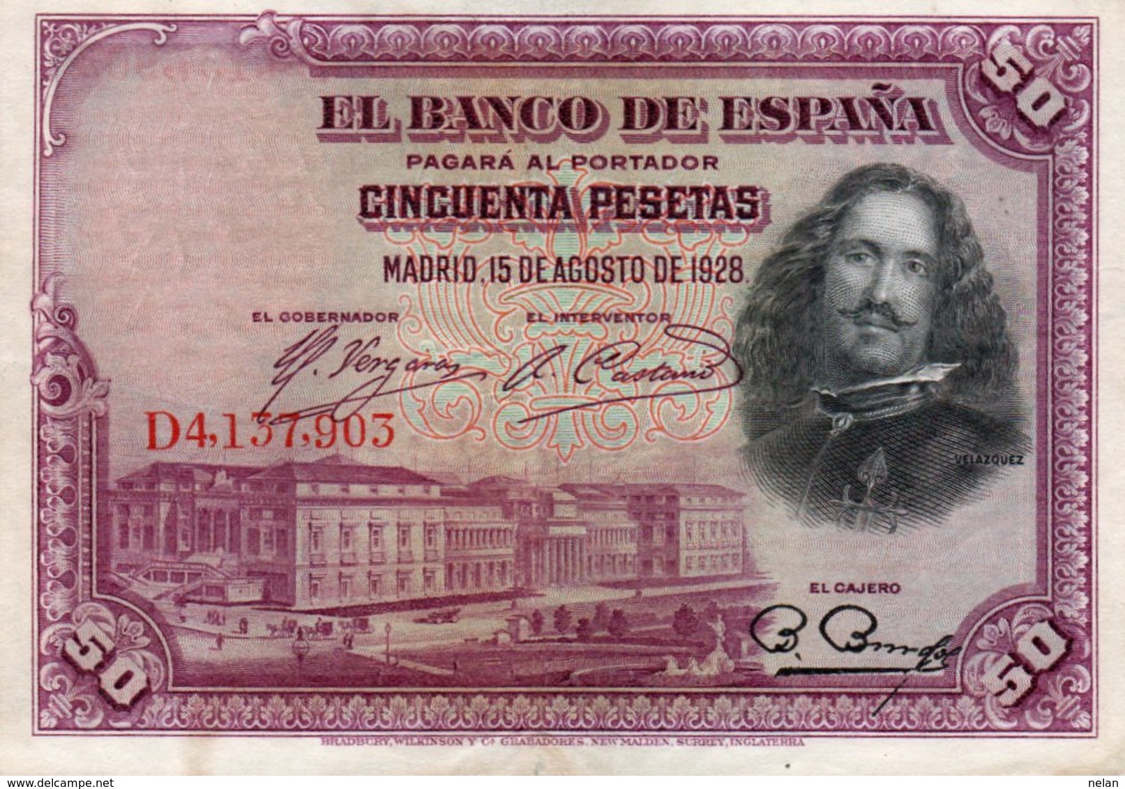 SPAIN 50 PESETAS 1928  P-75b  XF++AUNC - 50 Pesetas