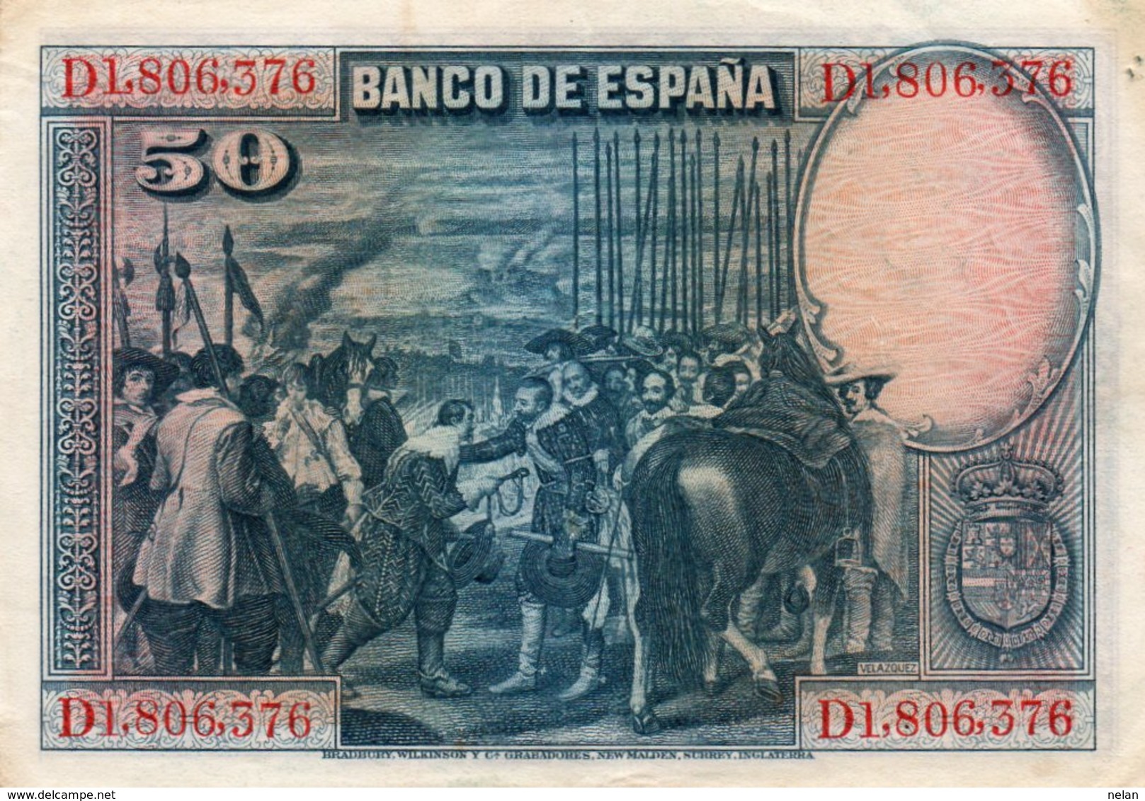 SPAIN 50 PESETAS 1928  P-75b  XF+ - 50 Pesetas