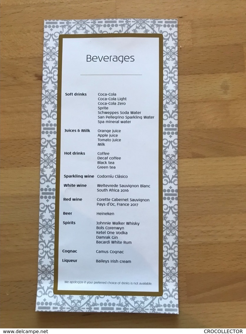 KLM Menu 50.2006.V3 - Menu Cards