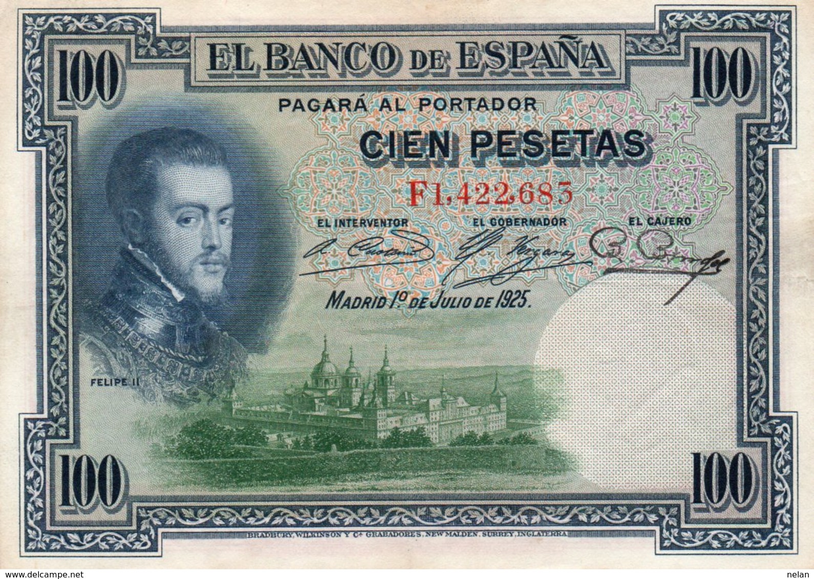 SPAIN 100 PESETAS 1925  P-69c.2  XF++AUNC - 100 Peseten