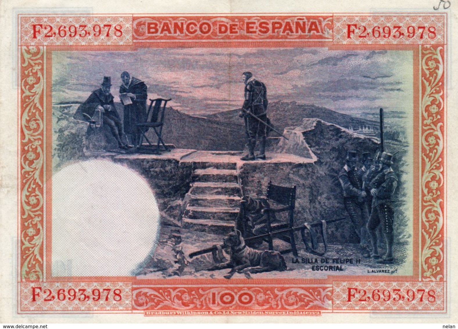 SPAIN 100 PESETAS 1925  P-69c.2  AUNC - 100 Pesetas