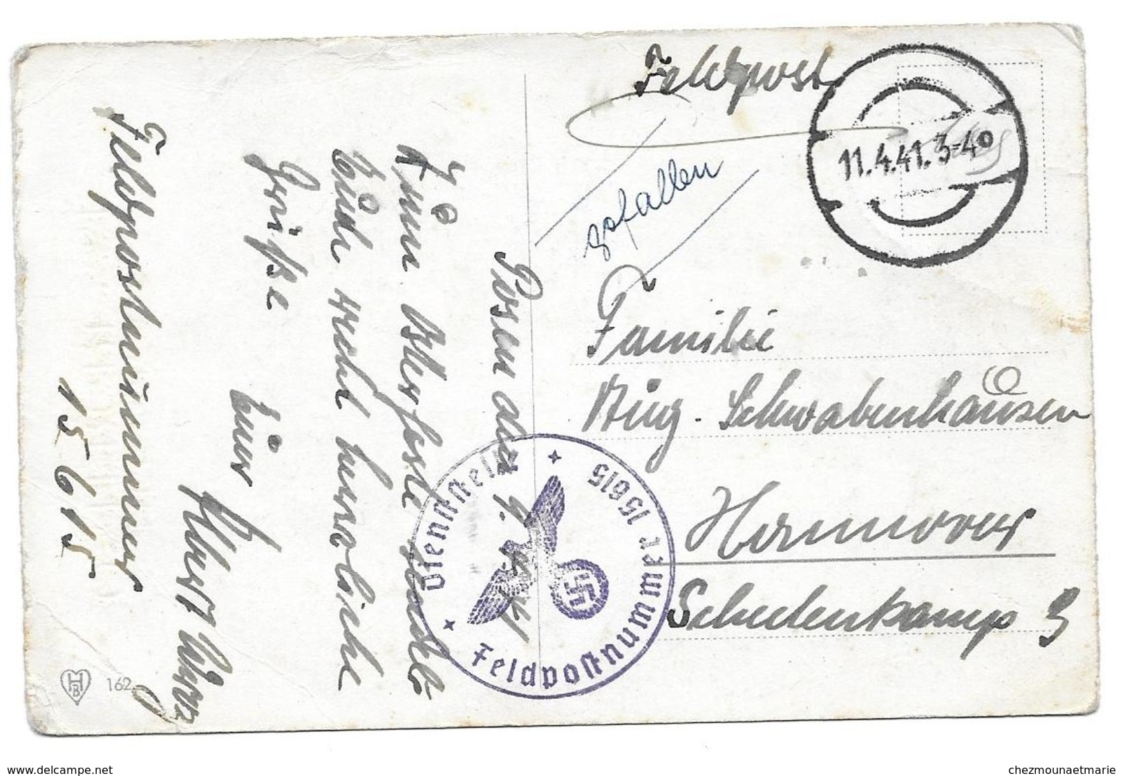 WWII DIENSTSTELLE FELDPOST 15615 RAD ABTEILUNG 5/182 HANOVRE - CPA CORRESPONDANCE MILITAIRE - Guerre 1939-45