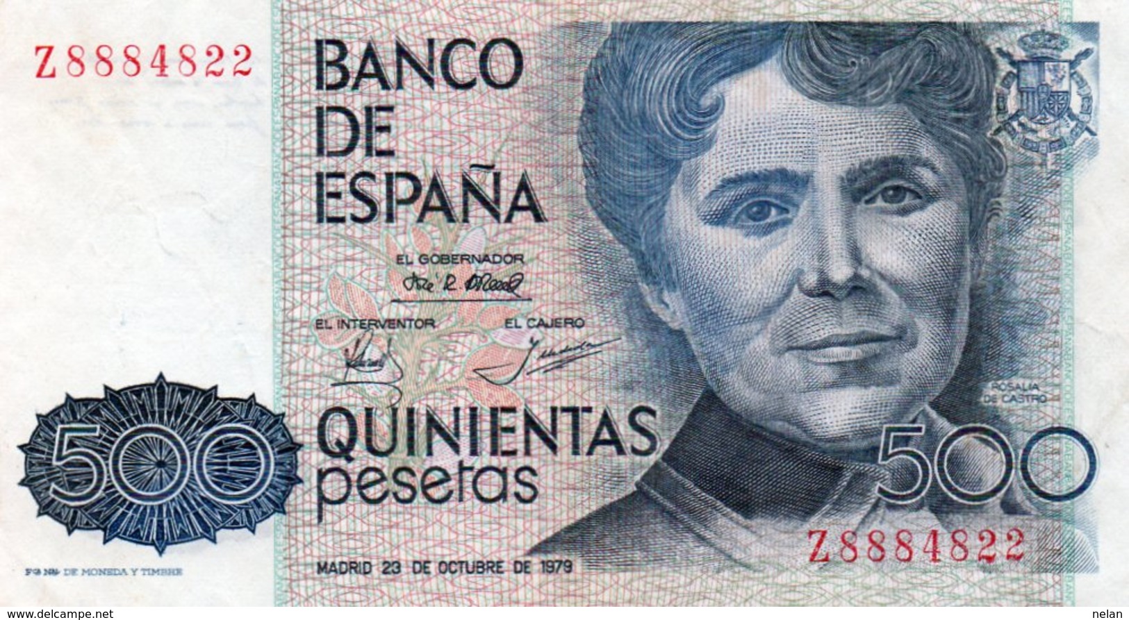 SPAIN 500 PESETAS 1979  P-157a.2  CIRC.-XF+++  SERIE Z 8884822 - [ 4] 1975-… : Juan Carlos I