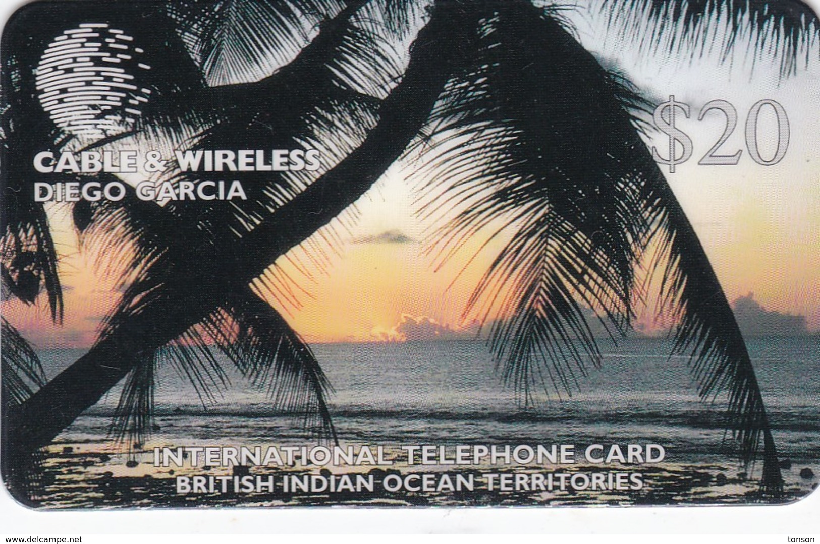 Diego-Garcia, IO-PRE-C&W-DG18, Sunset $20 - Smaller Face Value, 2 Scans.    CN : DG18. - Diego-Garcia