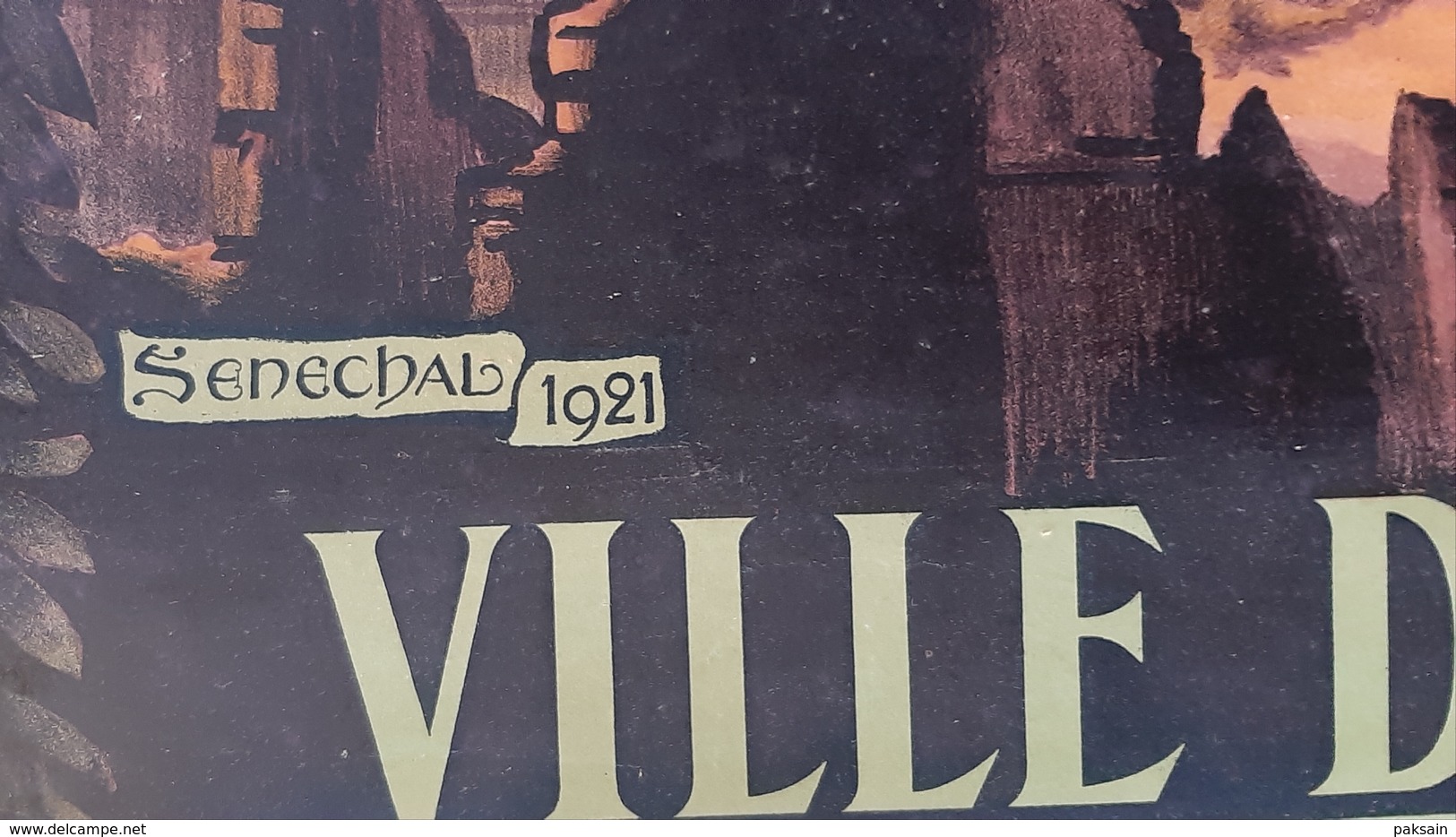 Affiche originale entoilé 1921 Ville de REIMS Emprunt de la Reconstruction Marne Guerre 14-18