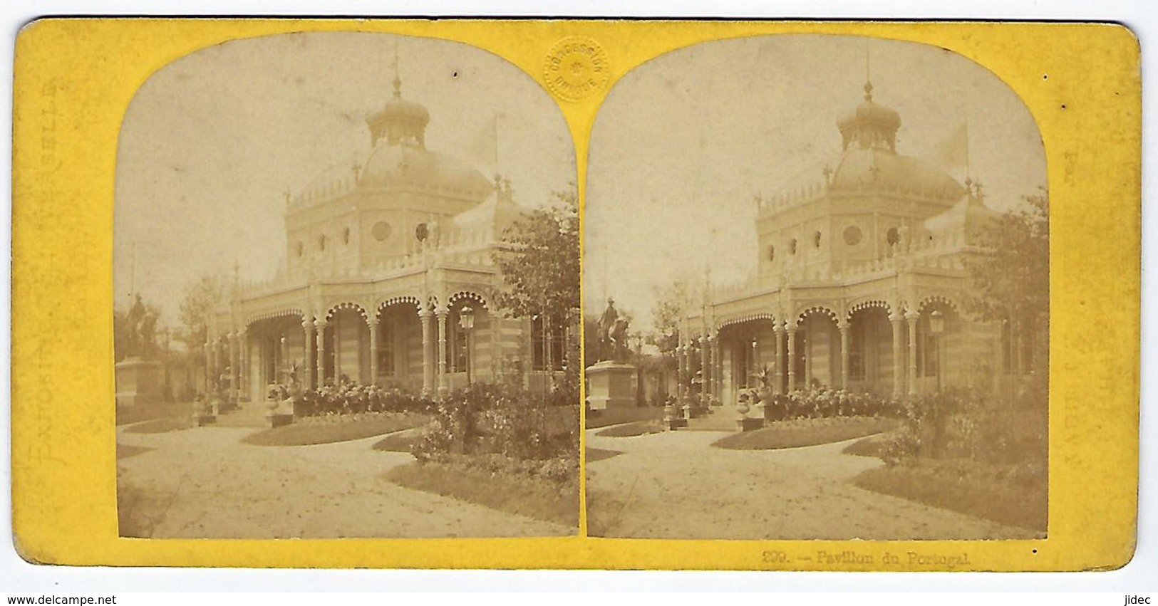 Ancienne Photo Stéréo Stéréoscopique Léon Et Lévy Exposition Universelle Paris 1867 Pavillon Du Portugal - Stereoscopic