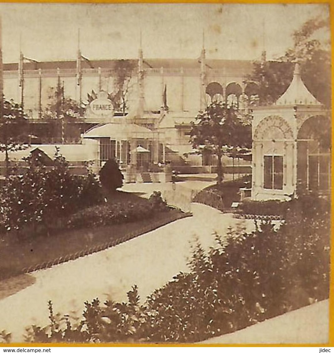 Ancienne Photo Stéréo Stéréoscopique Exposition Universelle Paris 1867 ? Porte De France Pavillon Français - Stereoscopic