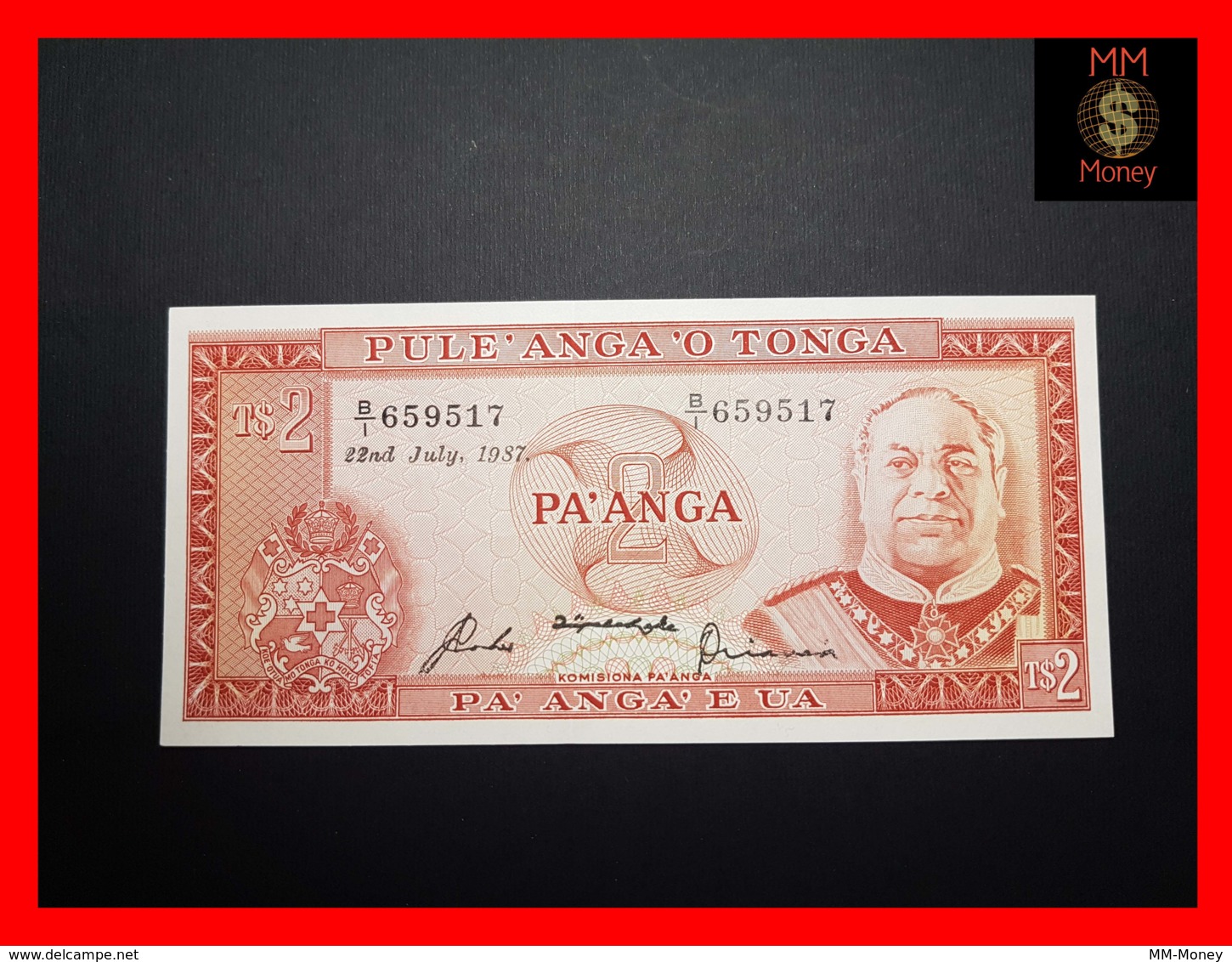 TONGA 2 Pa’anga 22.7.1987 P. 20  UNC - Tonga