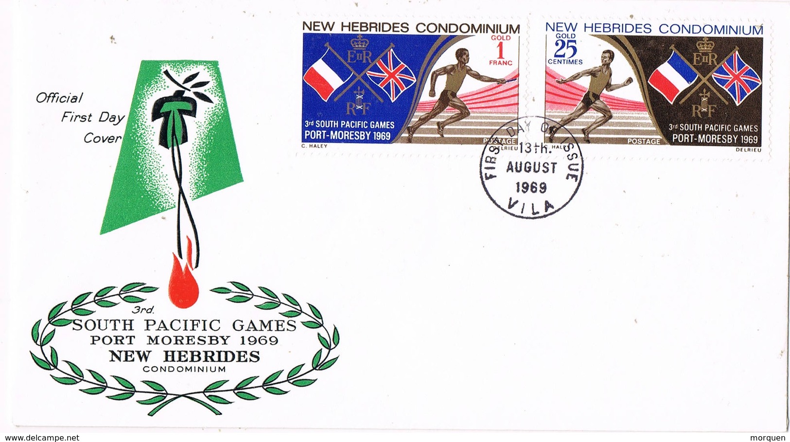 36323. Carta F.D.C. VILA (Condiminium NEW HEBRIDSAS) 1969. South Pacific Games 69 - FDC
