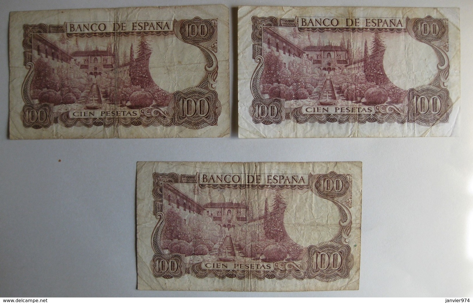 Espagne 3 Billets De 100 Pesetas 1970, Circulés - 100 Pesetas