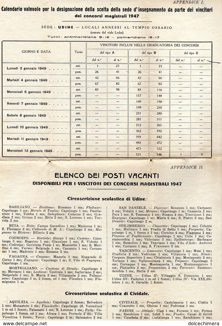 UDINE-PROVVEDITORATO AGLI STUDI-CORREZZOLA PADOVA-1948-SEGNATASSE - Non Classificati