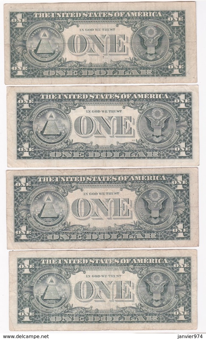 Etats-Unis. 4 Billets De 1 Dollar 1981 1988 1993 1999, Circulés. - Bilglietti Della Riserva Federale (1928-...)