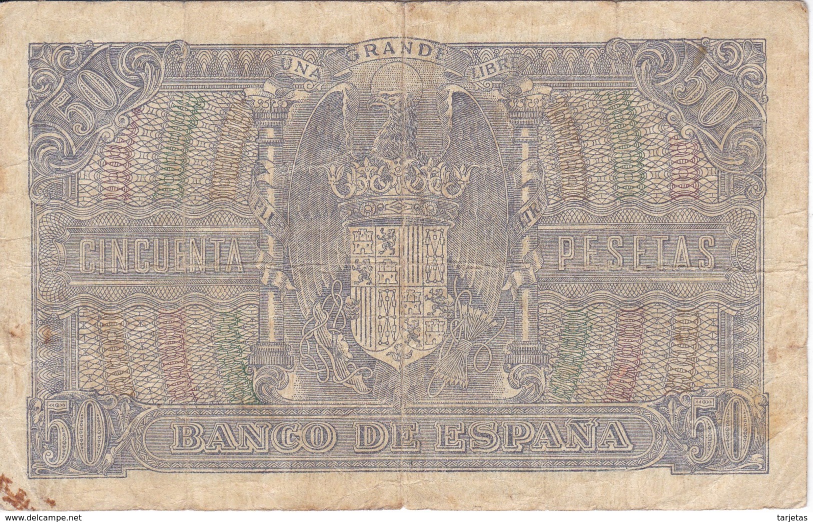 BILLETE DE ESPAÑA DE 50 PTAS DEL 9/01/1940 SERIE D CALIDAD  BC (BANKNOTE) - 50 Pesetas