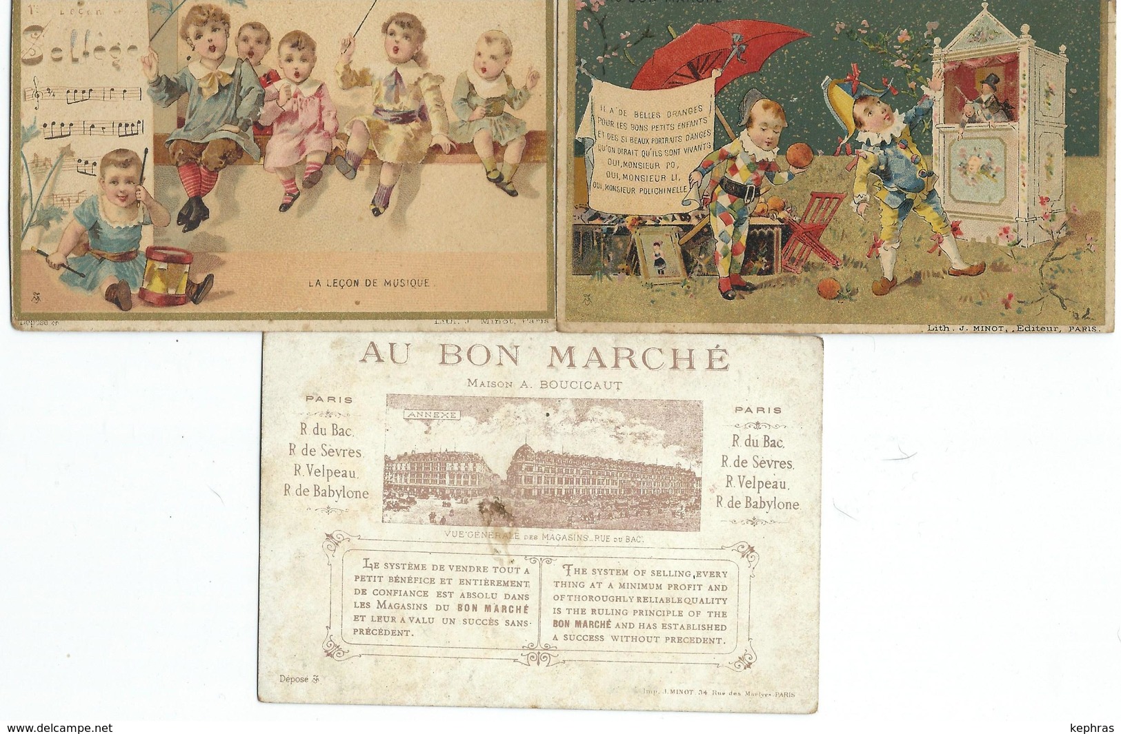 Lot De 6 Chromos "AU BON MARCHE" - Litho. J. Minot Paris - Au Bon Marché