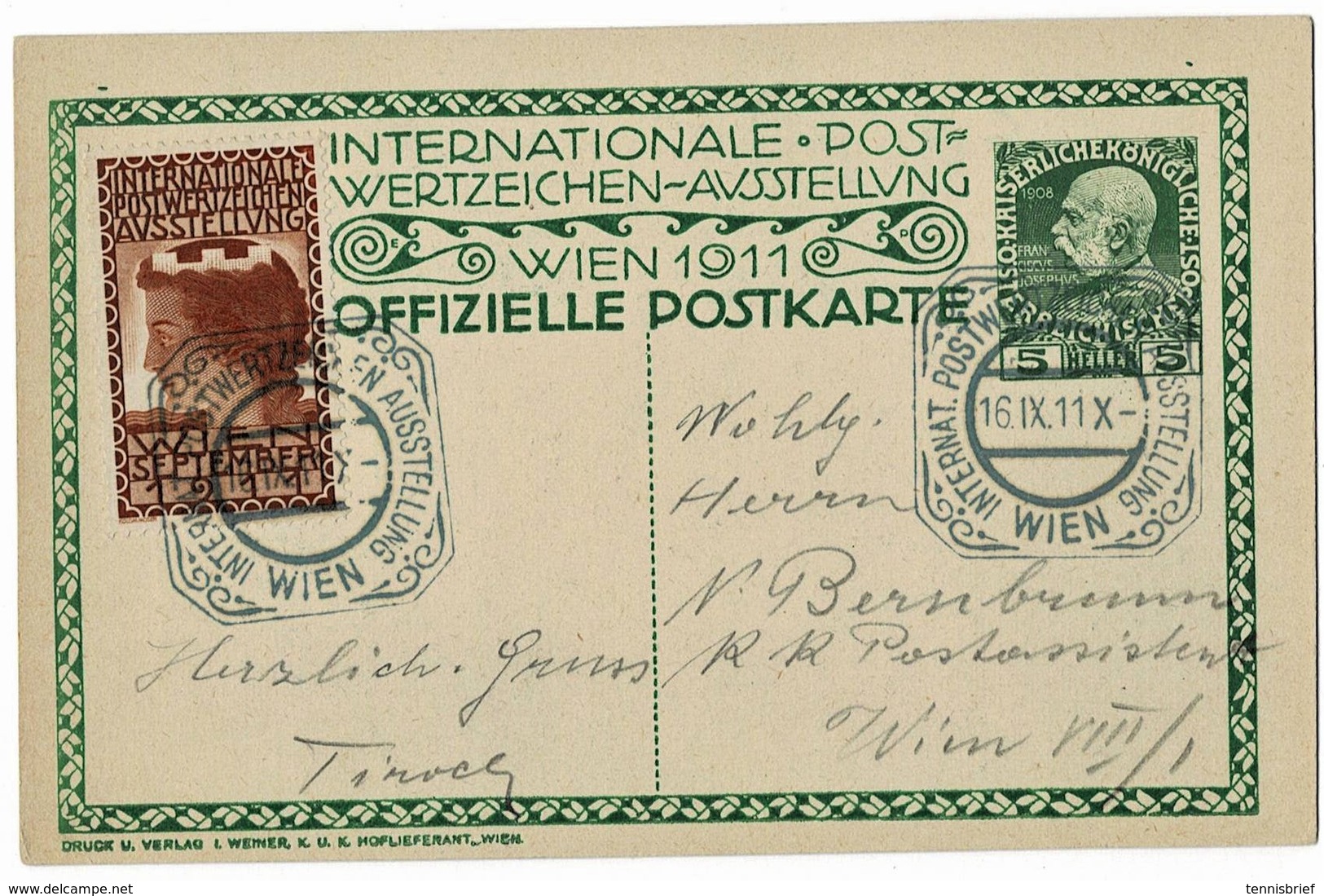 1911, 5 H. Privat - Sonder GSK Mit Vignette!, A3460 - Cartes Postales