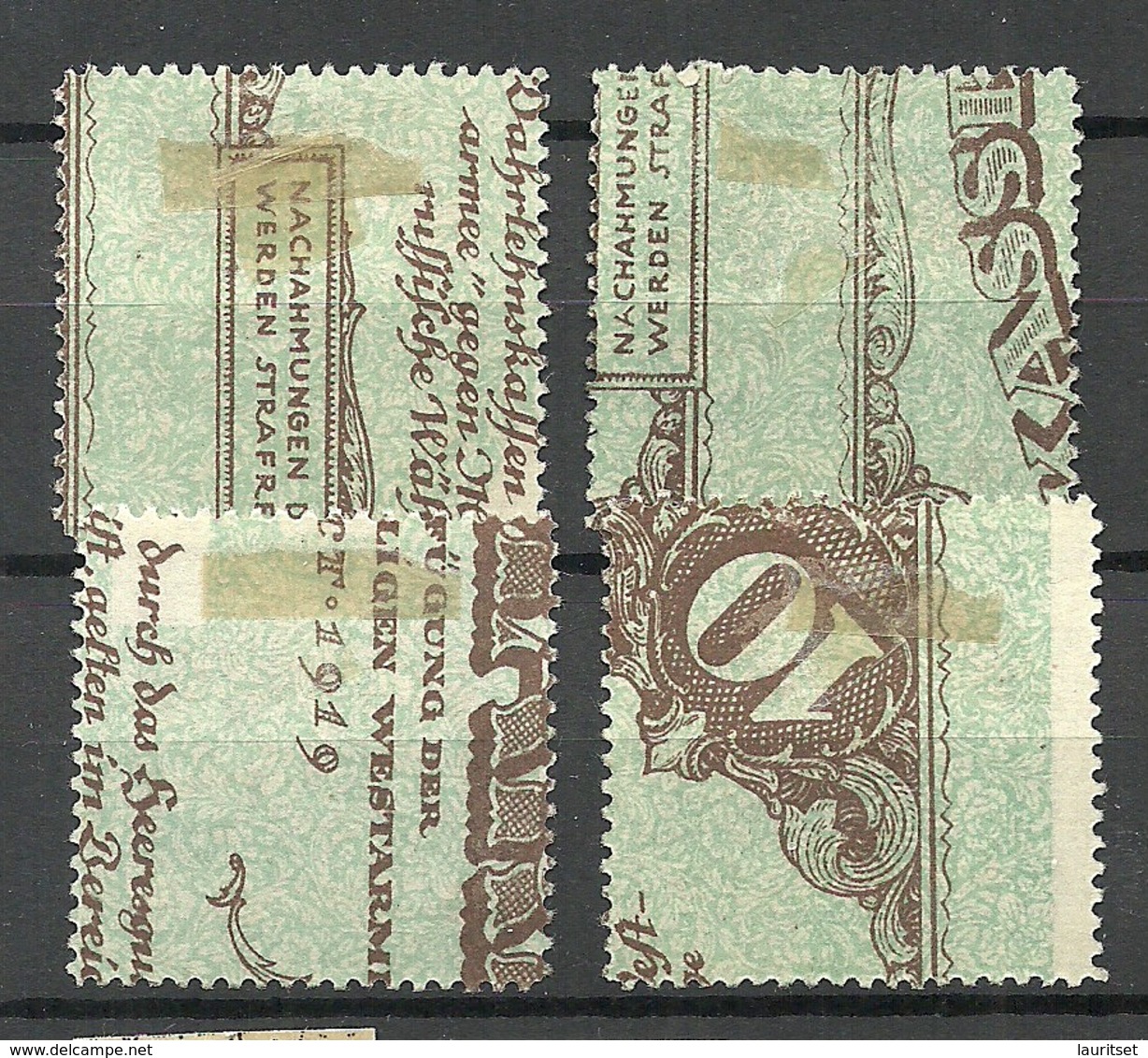 LATVIA Lettland 1920 Michel 51 - 54 Z O Nice Cancels/gut Gestempelt Leepaja - Lettland