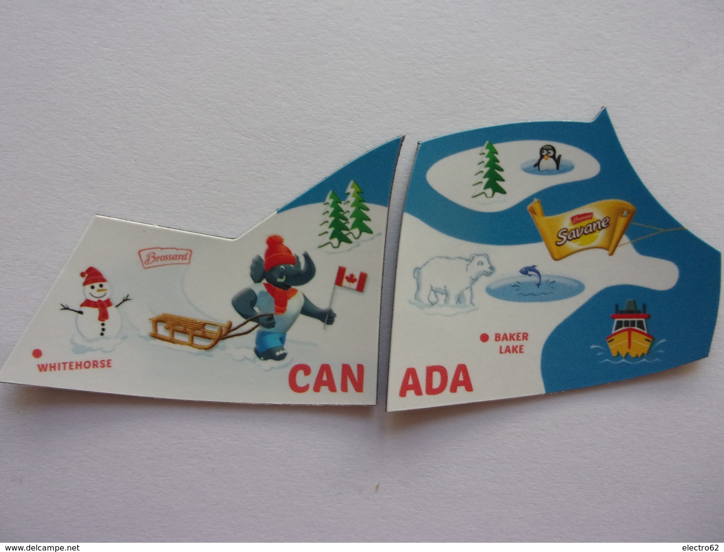 Magnet Brossard Savane Bonhomme De Neige éléphant Whitehorse Canada Elefant Ours Baker Lake Schneemann Snowman Bateau - Tourisme