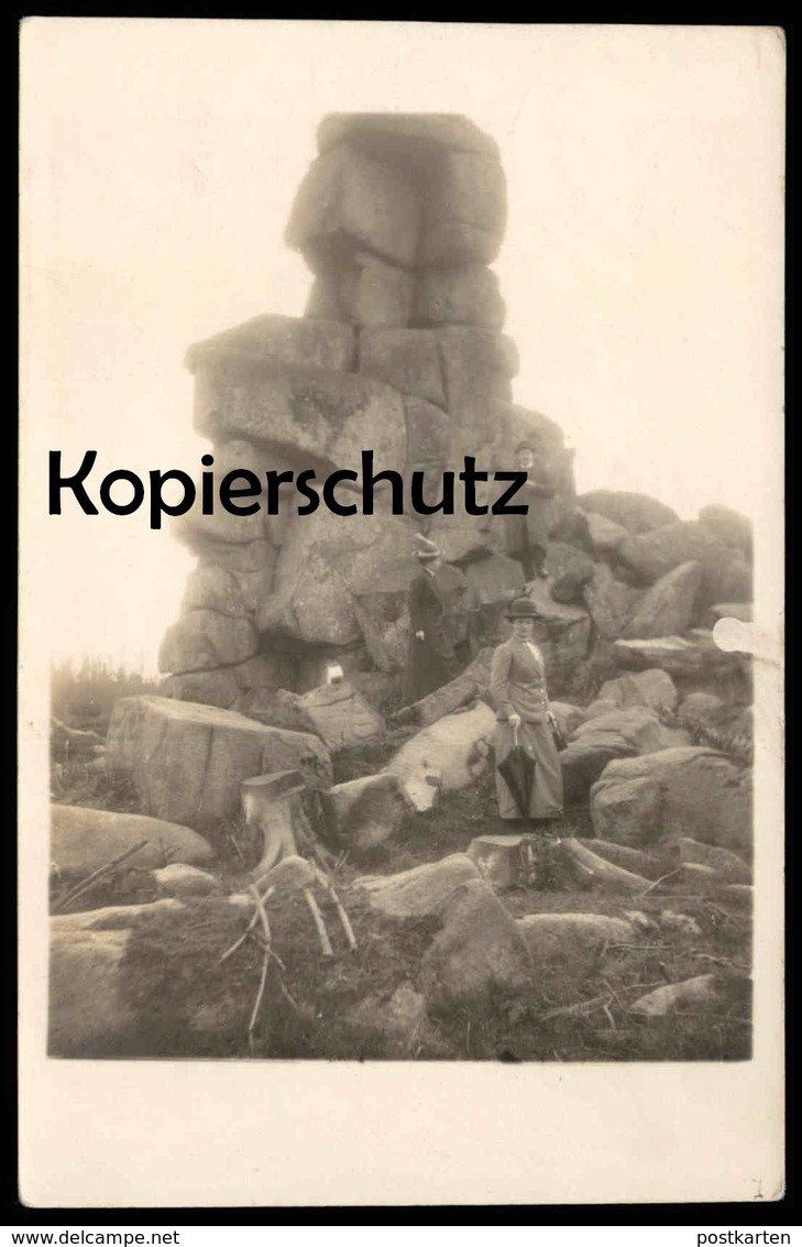 ALTE FOTO POSTKARTE QUEDLINBURG IM HARZ WANDERUNG AUSFLUG 1913 FRAU MIT SCHIRM Cpa Photo Postcard AK Ansichtskarte - Quedlinburg