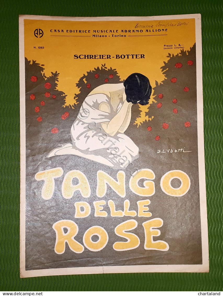 Spartito - Tango Delle Rose - Schreier Botter - 1925 Ca. - Non Classés