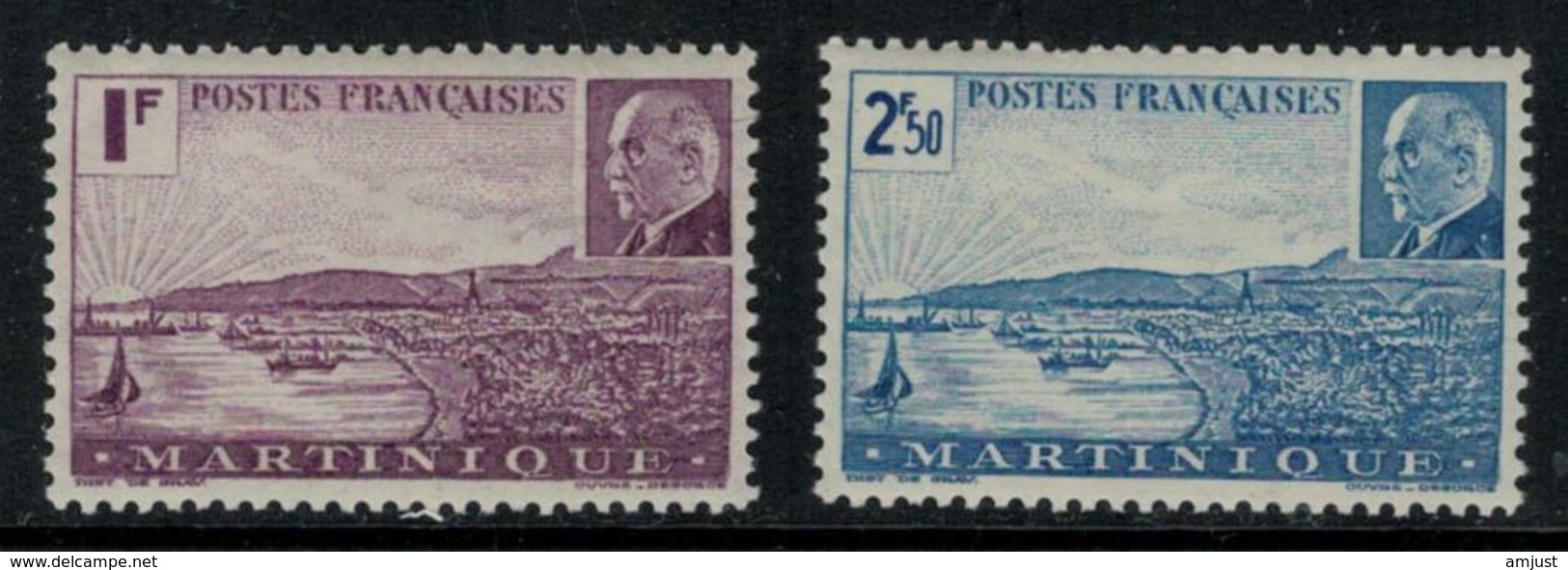 France // Martinique // 1941 // Vue De Fort-de-France, Timbres Neufs MNH** No.189-190  Y&T - Nuevos